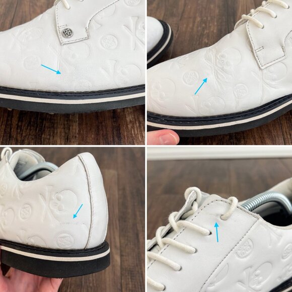 G/FORE Gallivanter Debossed Skull & Tees Leather Golf Shoe Size 13 G4MS20EF22 - Picture 7 of 16